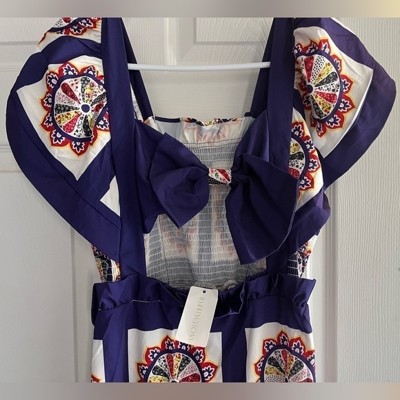 Harringtons Sundayup tile print, open back dress - Picture 4 of 10